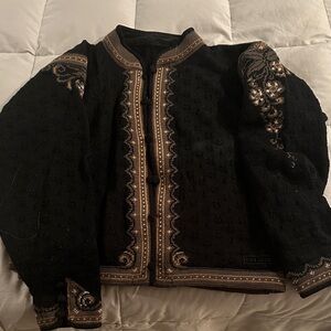 Dale of Norway Black and Gold Embroidered Blazer